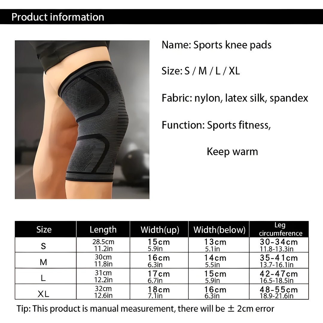 2pcs Anti-Slip Elastic Knee Brace Compression Sleeves