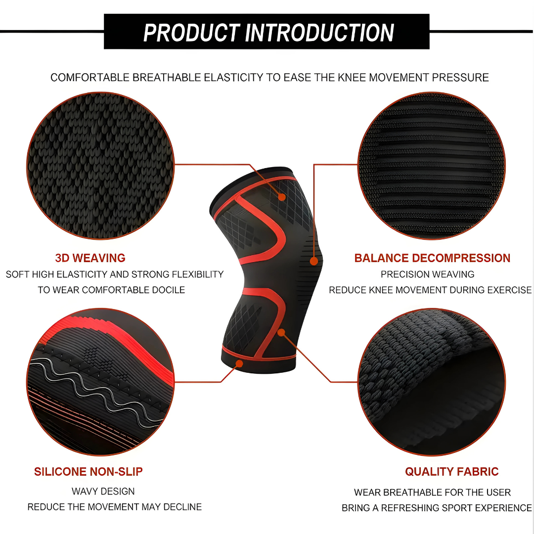 2pcs Anti-Slip Elastic Knee Brace Compression Sleeves