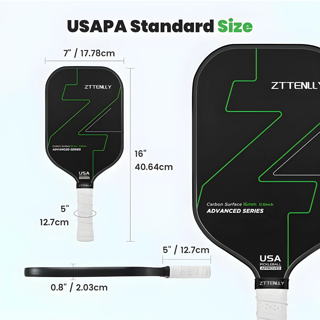 Tournament-Certified Performance Paddle: T300 Carbon Fiber & 16mm Core for Elite Control