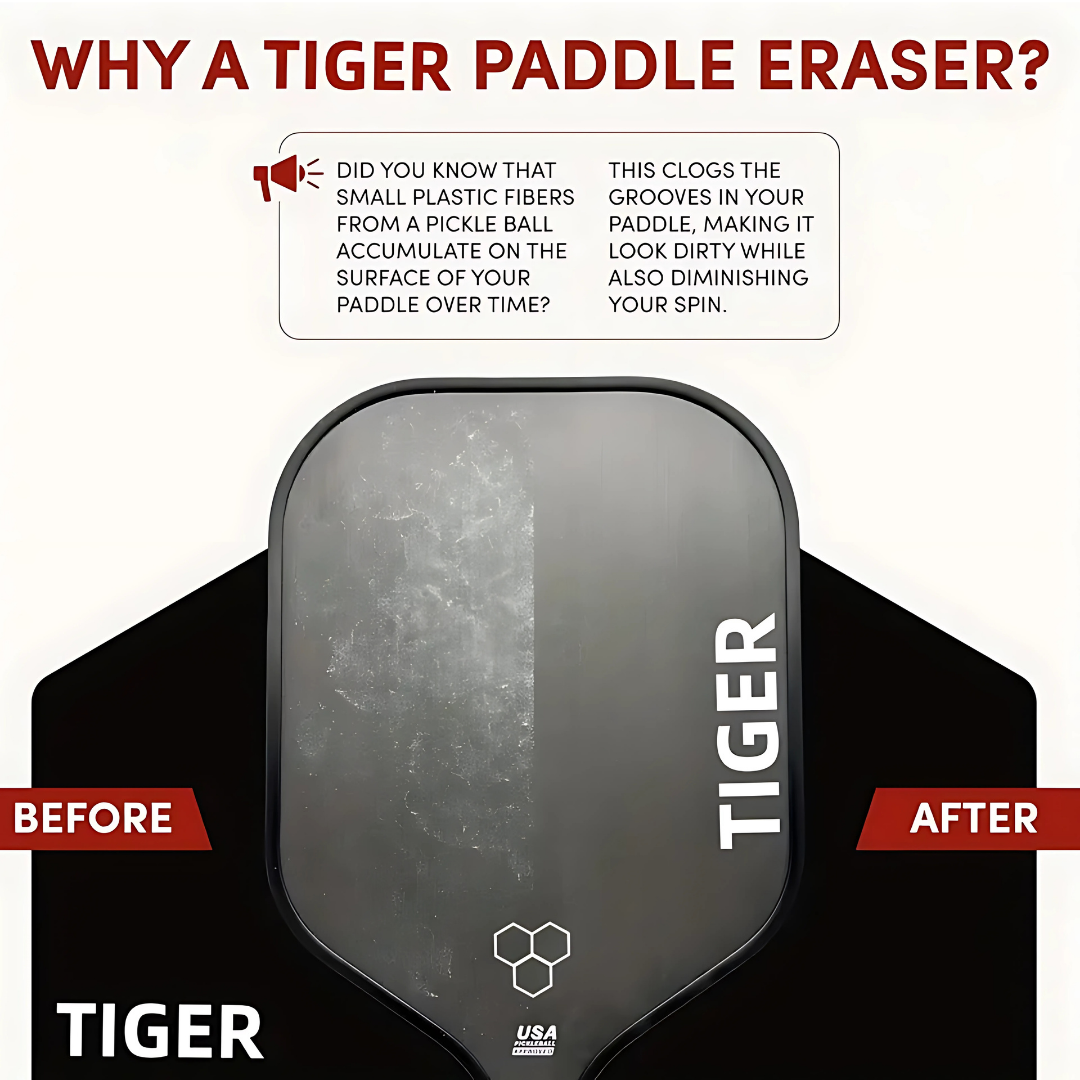 Tiger Pickleball Paddle Eraser - Hexagonal Rubber Cleaner