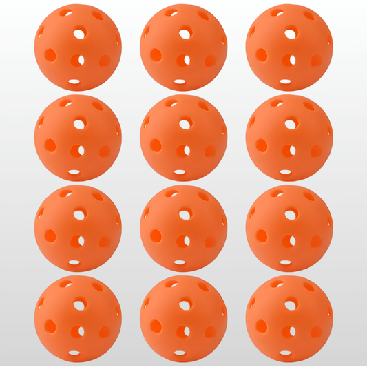 Pro 12-Pack Outdoor Pickleballs - 40H Wind-Resistant PE w/ Mesh Bag