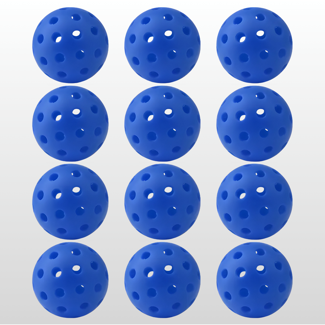 Pro 12-Pack Outdoor Pickleballs - 40H Wind-Resistant PE w/ Mesh Bag