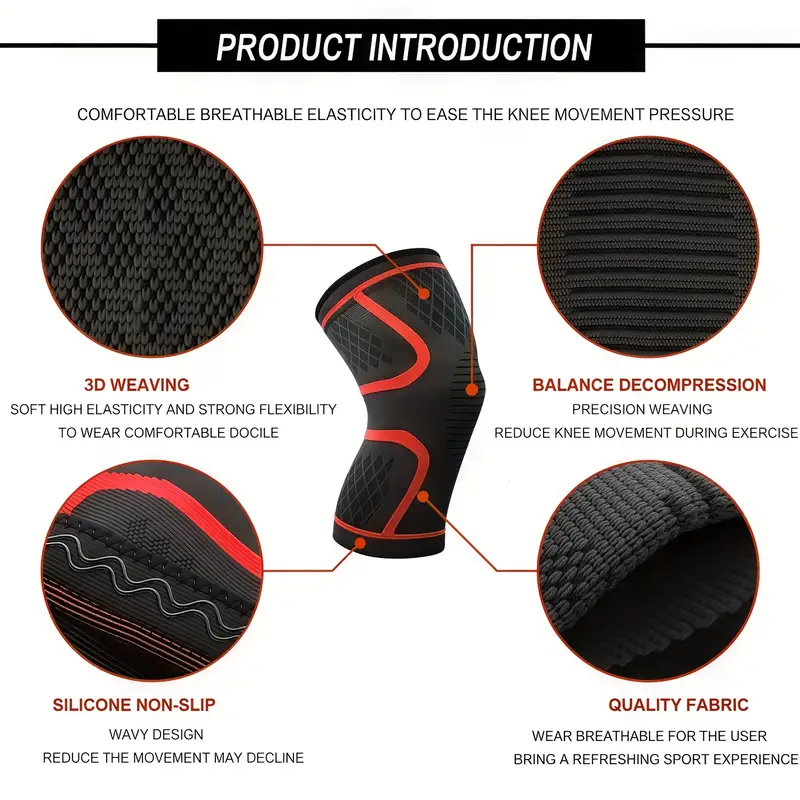 Anti-Slip Elastic Knee Brace Compression Sleeves - Sports Knee Supports for Pickleball, Australia Pickleball
