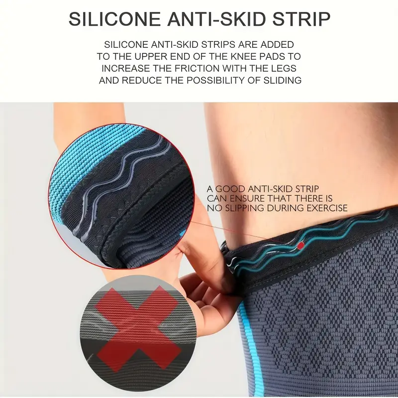 2pcs Anti-Slip Elastic Knee Brace Compression Sleeves