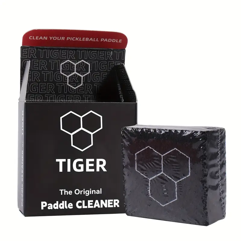 Fast & Easy Tiger Pickleball Paddle Eraser | Carbon Fiber Racket Cleaner with Hexagonal Rubber Bars