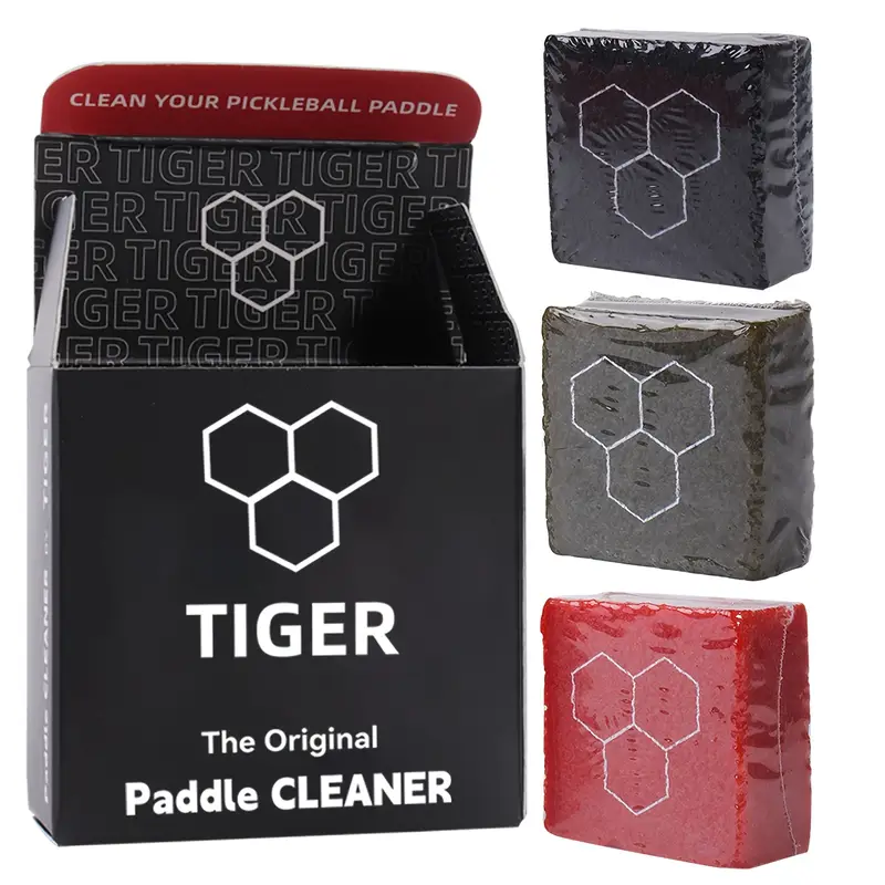 Fast & Easy Tiger Pickleball Paddle Eraser | Carbon Fiber Racket Cleaner with Hexagonal Rubber Bars