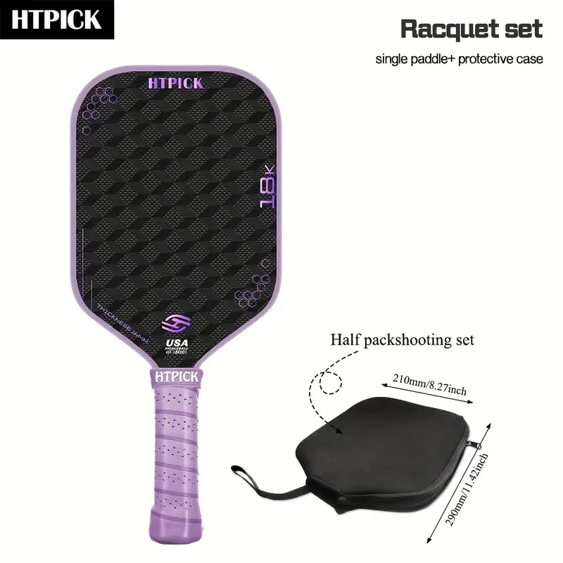 HTPICK USAPA Approved High Quality - Electric Surface Technology Cloth Pattern Enhanced Strength and Feel Pickleball Racket
