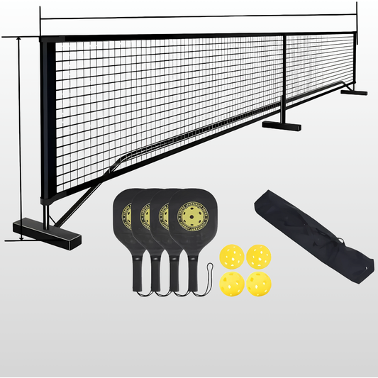 22ft Portable Pickleball Set: Net + 4 Paddles/Balls & Bag