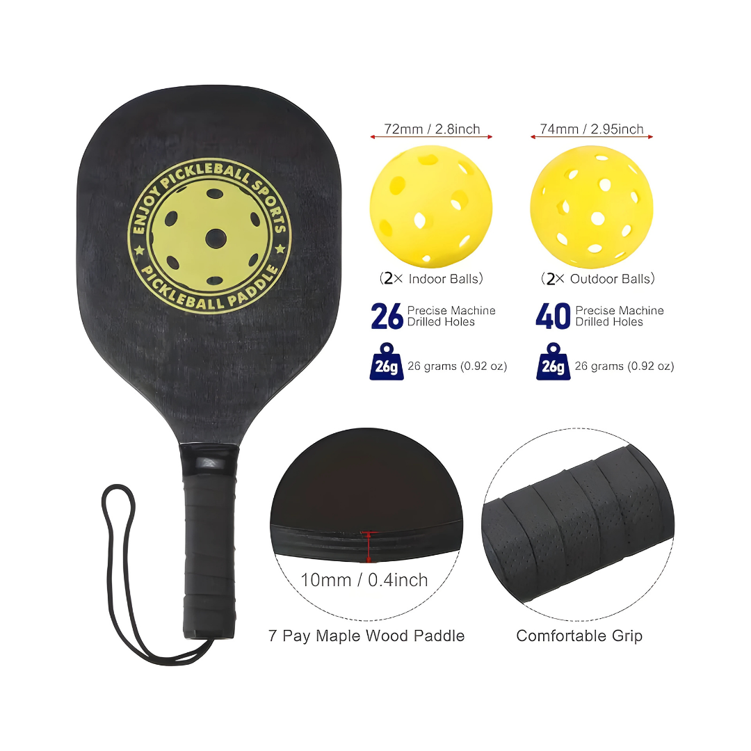 22ft Portable Pickleball Set: Net + 4 Paddles/Balls & Bag