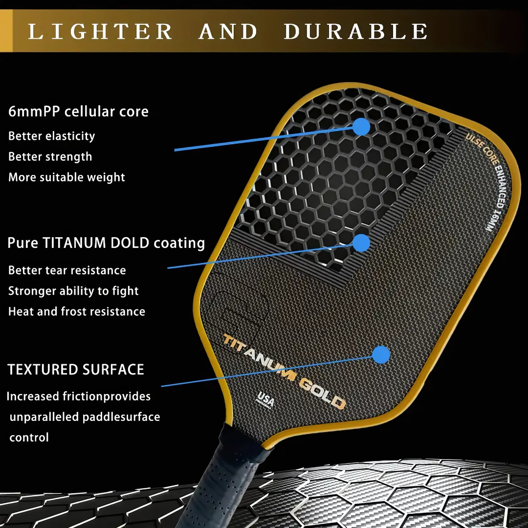 Titanium Wire Mixed T700 Carbon Fiber Professional Pickleball Paddle