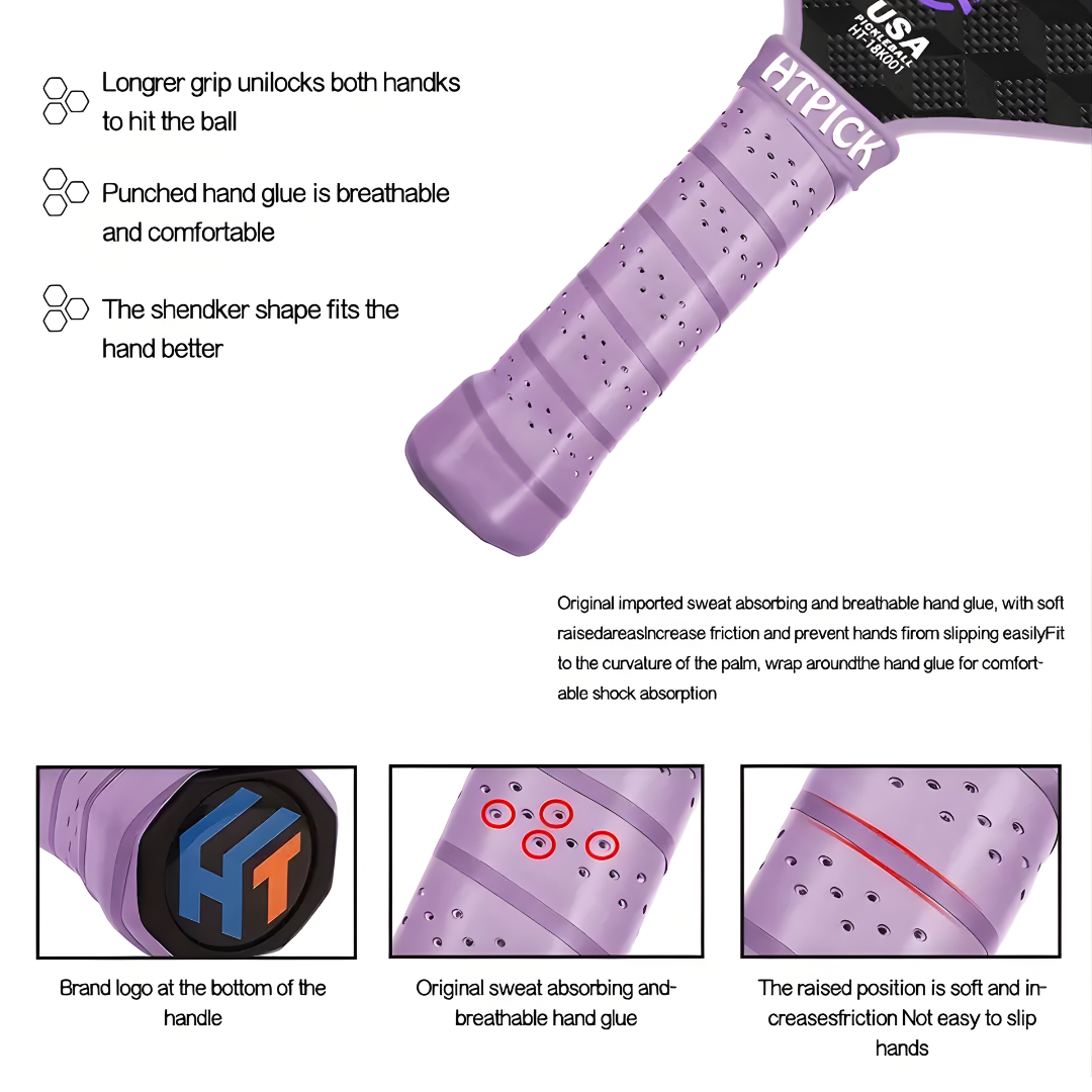 HTPICK USAPA Approved High Quality - Electric Surface Technology Cloth Pattern Enhanced Strength and Feel Pickleball Racket