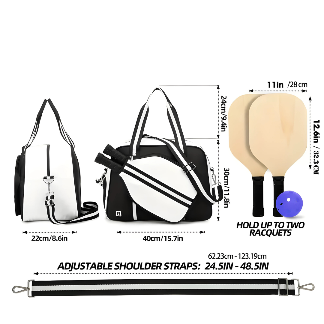 Tournament-Ready Pickleball Bag: Dual-Zone Storage & Ergonomic Shoulder Strap