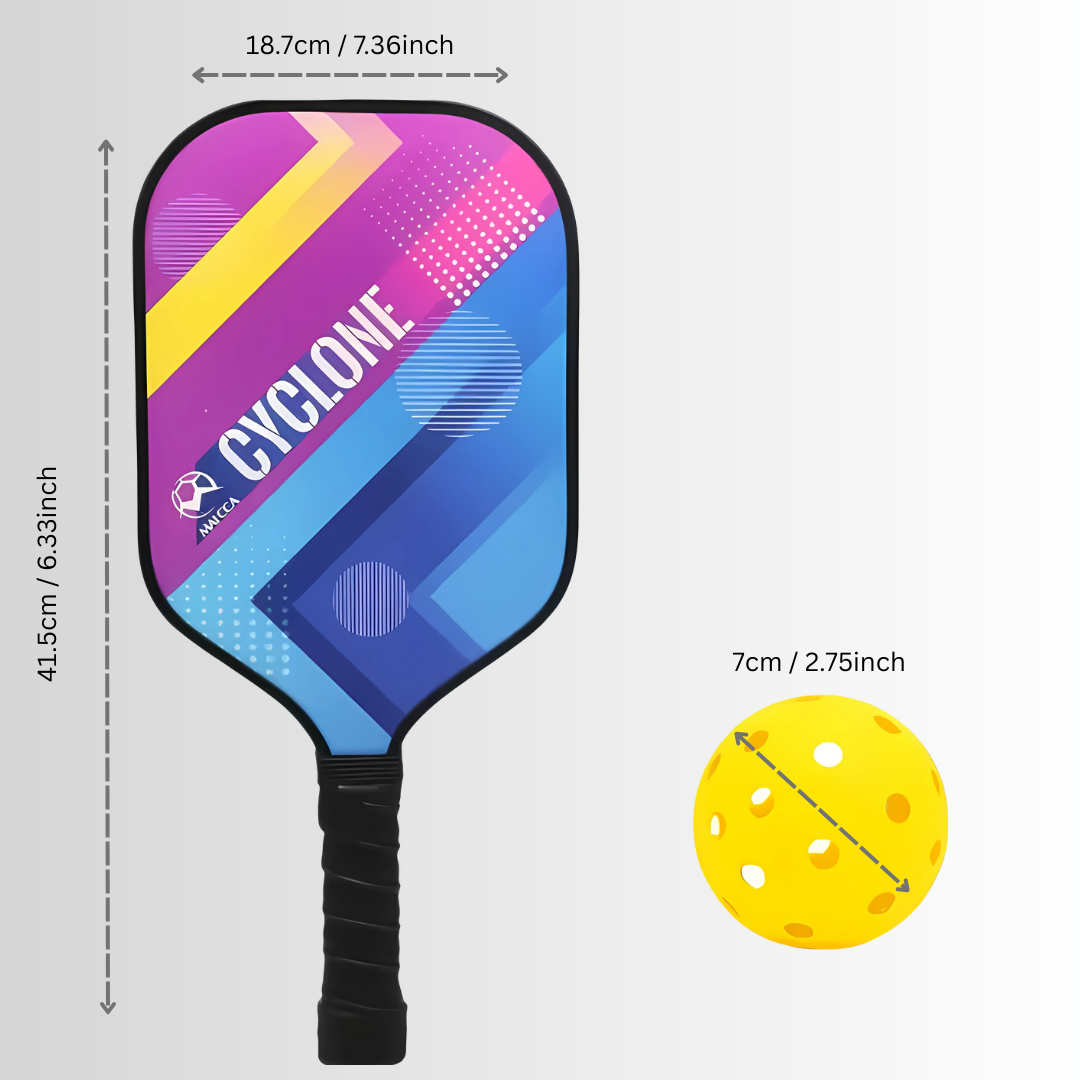 Fiberglass Pickleball Set: 2 Paddles, 4 Balls & Carry Bag