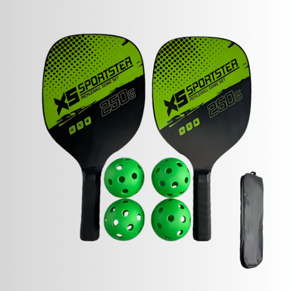 Wood Paddle Set: 2 Rackets, 4 Balls & Bag - Lightweight for Beginners