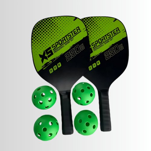 Wood Paddle Set: 2 Rackets, 4 Balls & Bag - Lightweight for Beginners