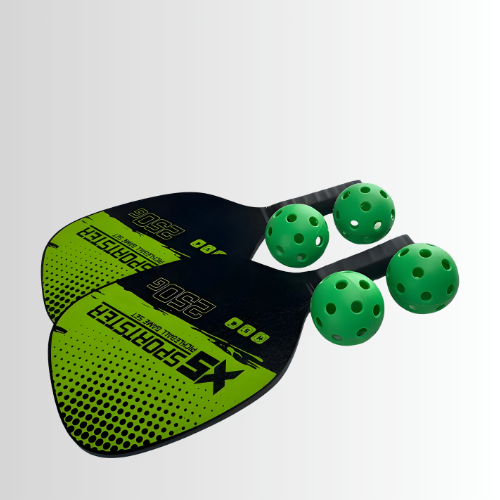 Wood Paddle Set: 2 Rackets, 4 Balls & Bag - Lightweight for Beginners