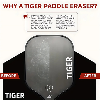 Tiger Pickleball Paddle Eraser - Hexagonal Rubber Cleaner