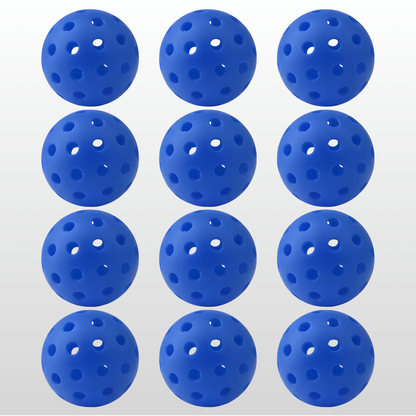 Pro 12-Pack Outdoor Pickleballs - 40H Wind-Resistant PE w/ Mesh Bag