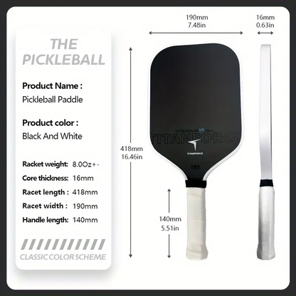 Professional-Grade T800 Carbon Fiber Paddle: 16mm Core for Elite Spin & Control