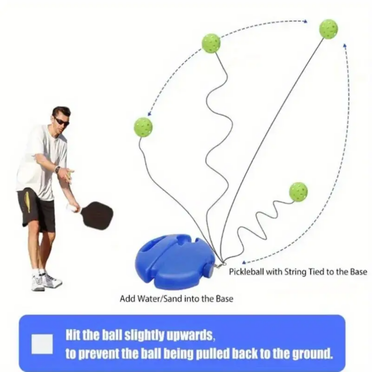 High-Elasticity ABS Pickleball Rebound Trainer - Solo Practice Ball for Indoor/Outdoor, Beginner-Friendly