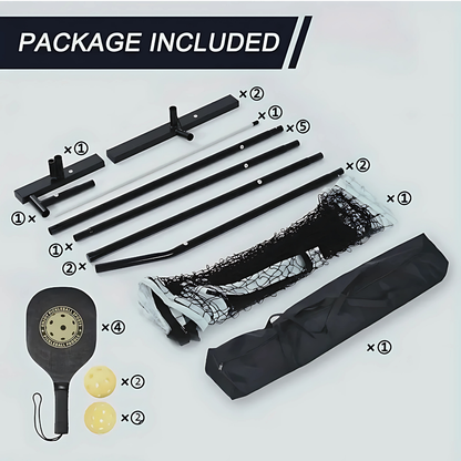 22ft Portable Pickleball Set: Net + 4 Paddles/Balls & Bag