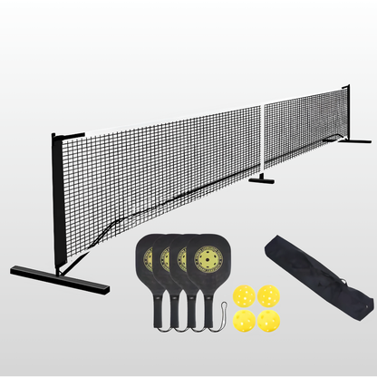 22ft Portable Pickleball Set: Net + 4 Paddles/Balls & Bag