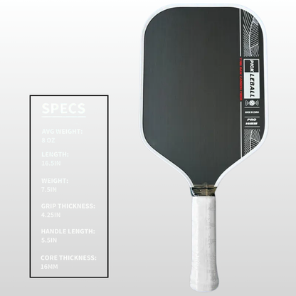 Pro 16mm Honeycomb Paddle - Textured Carbon Surface for Ultimate Spin & Control