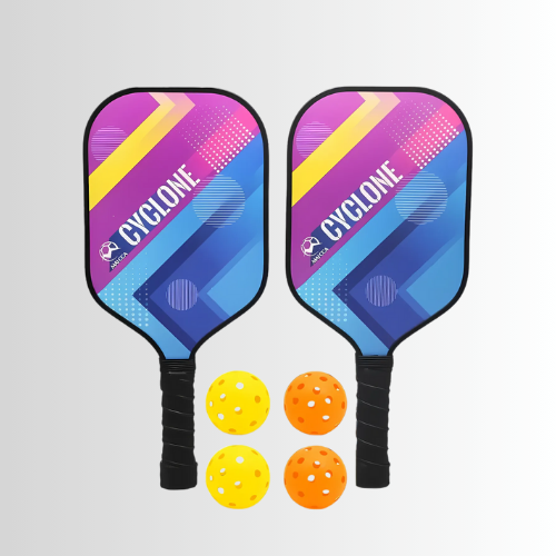 Fiberglass Pickleball Set: 2 Paddles, 4 Balls & Carry Bag