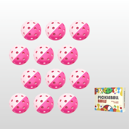 12pcs PickleBall Balls - Two Colors Combined