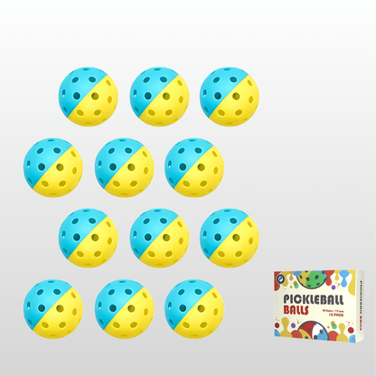 12pcs PickleBall Balls - Two Colors Combined